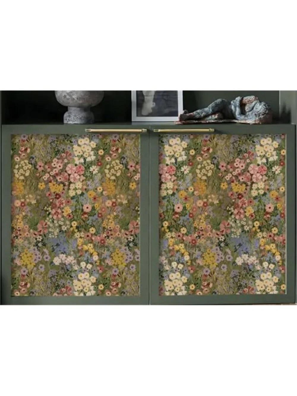 Floral Peel Stick Wallpaper Boho Removable Waterproof Contact Paper Green Petal